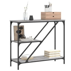 Table console sonoma gris 88,5x30x75 cm bois d'ingénierie 