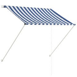 Auvent rétractable 150x150 cm Bleu et blanc 