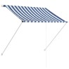 Auvent rétractable 150x150 cm Bleu et blanc 