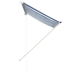 Auvent rétractable 150x150 cm Bleu et blanc 