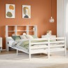 Lit bibliothèque sans matelas blanc 140x200 cm bois pin massif 