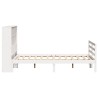 Lit bibliothèque sans matelas blanc 140x200 cm bois pin massif 