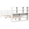 Lit bibliothèque sans matelas blanc 140x200 cm bois pin massif 