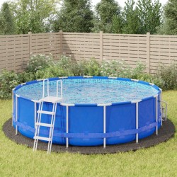 Bâche de piscine gris clair Ø550 cm géotextile polyester 
