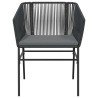 Ensemble à manger de jardin et coussins 3 pcs noir rotin verre 