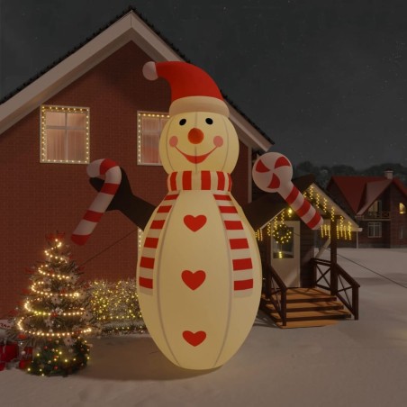 Bonhomme de neige gonflable de Noël avec LED 630 cm 