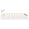 Cadre de lit sans matelas blanc 200x200 cm bois massif de pin 