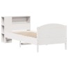 Lit bibliothèque sans matelas blanc 75x190cm bois de pin massif 