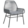 Ensemble à manger jardin coussins 3 pcs gris poly rotin verre 