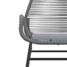 Ensemble à manger jardin coussins 3 pcs gris poly rotin verre 