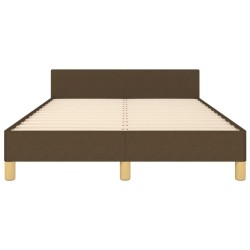 Cadre de lit sans matelas marron foncé 120x190 cm tissu 