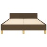 Cadre de lit sans matelas marron foncé 120x190 cm tissu 