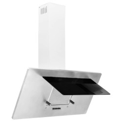 Hotte murale 90 cm Acier inoxydable et verre trempé Argenté 