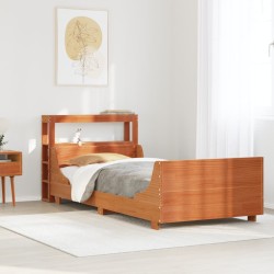 Cadre de lit sans matelas cire marron 90x190 cm bois pin massif 