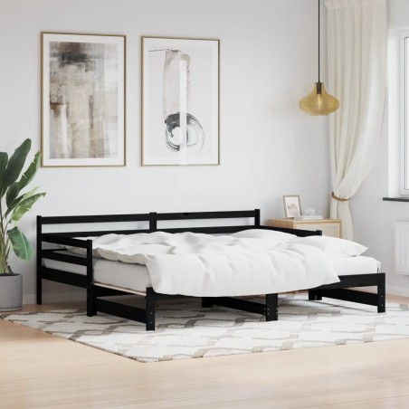 Lit de jour et lit gigogne sans matelas 80x200 cm bois massif 