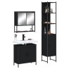 Ensemble de meubles salle de bain 3 pcs noir bois d'ingénierie 