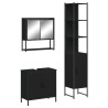 Ensemble de meubles salle de bain 3 pcs noir bois d'ingénierie 