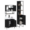 Ensemble de meubles salle de bain 3 pcs noir bois d'ingénierie 
