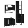 Ensemble de meubles salle de bain 3 pcs noir bois d'ingénierie 