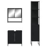 Ensemble de meubles salle de bain 3 pcs noir bois d'ingénierie 