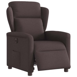 Fauteuil inclinable électrique Marron foncé Tissu 