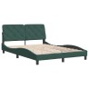 Cadre de lit sans matelas vert foncé 140x190 cm velours 