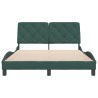 Cadre de lit sans matelas vert foncé 140x190 cm velours 
