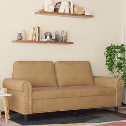 Canapé à 2 places Marron 140 cm Velours 