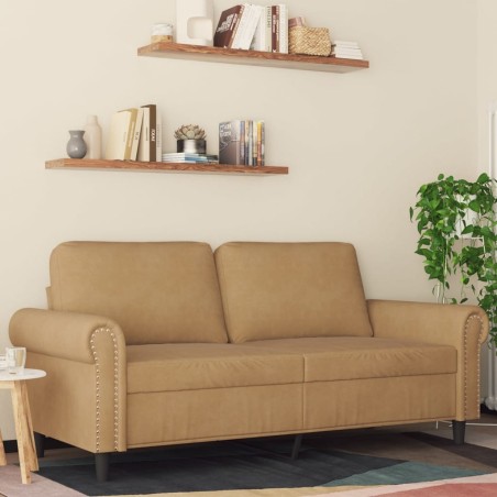 Canapé à 2 places Marron 140 cm Velours 