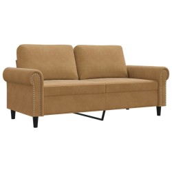 Canapé à 2 places Marron 140 cm Velours 