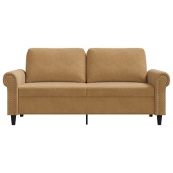 Canapé à 2 places Marron 140 cm Velours 