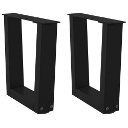 Pieds de table basse en forme de V, 2 pièces, noir, 40 x (30-31,3) cm, acier 