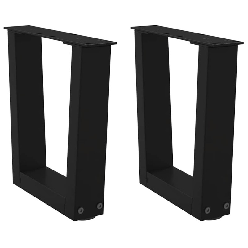 Pieds de table basse en forme de V, 2 pièces, noir, 40 x (30-31,3) cm, acier 