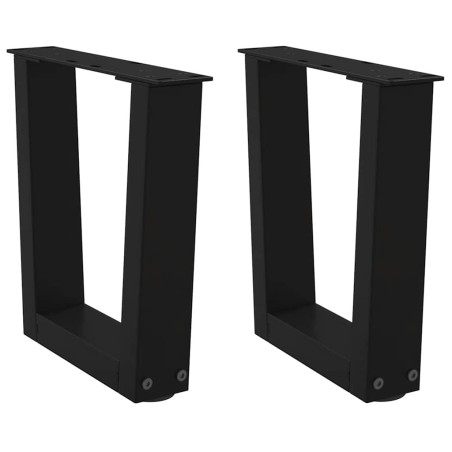 Pieds de table basse en forme de V, 2 pièces, noir, 40 x (30-31,3) cm, acier 