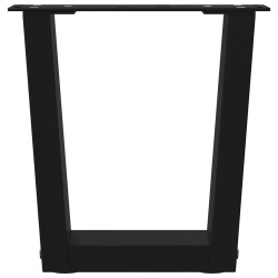 Pieds de table basse en forme de V, 2 pièces, noir, 40 x (30-31,3) cm, acier 