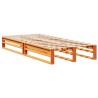 Lit bibliothèque sans matelas cire marron 90x190 cm bois massif 