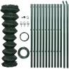 Clôture à mailles losangées avec poteaux Acier 1x25 m Vert 