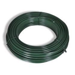 Clôture à mailles losangées avec poteaux Acier 1x25 m Vert 