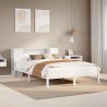 Lit bibliothèque sans matelas blanc 120x190 cm bois pin massif 