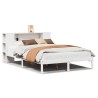 Lit bibliothèque sans matelas blanc 120x190 cm bois pin massif 