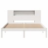 Lit bibliothèque sans matelas blanc 120x190 cm bois pin massif 