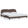 Cadre de lit sans matelas marron 200x200 cm similicuir 