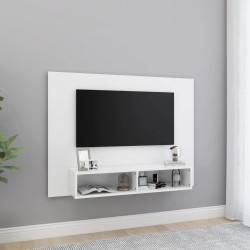 Meuble TV mural Blanc 120x23,5x90 cm Bois d’ingénierie 