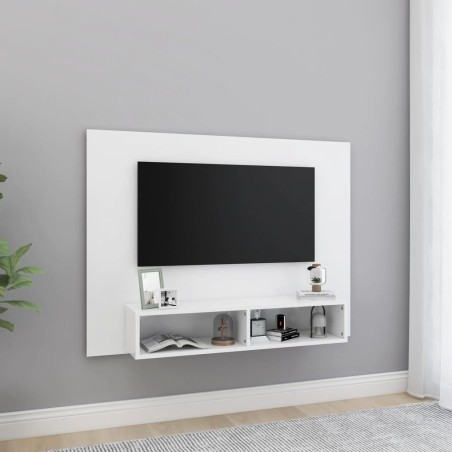 Meuble TV mural Blanc 120x23,5x90 cm Bois d’ingénierie 