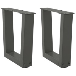 Pieds de table basse en forme de V, 2 pièces, anthracite, 40 x (30-31,3) cm, acier 