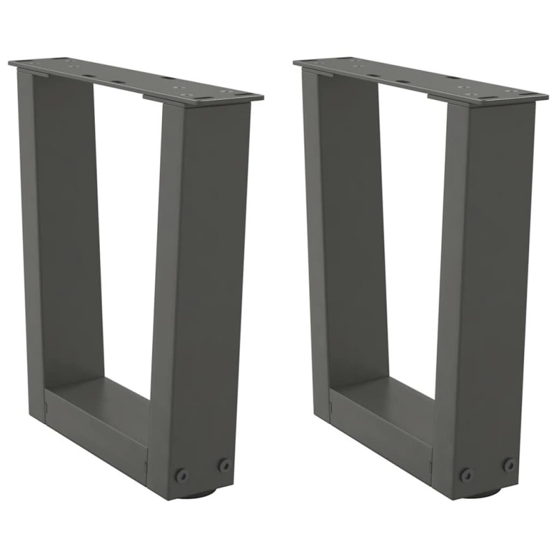 Pieds de table basse en forme de V, 2 pièces, anthracite, 40 x (30-31,3) cm, acier 
