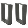 Pieds de table basse en forme de V, 2 pièces, anthracite, 40 x (30-31,3) cm, acier 