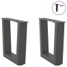 Pieds de table basse en forme de V, 2 pièces, anthracite, 40 x (30-31,3) cm, acier 