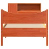 Cadre de lit sans matelas cire marron 90x200 cm bois pin massif 