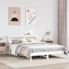 Cadre de lit sans matelas blanc 160x200 cm bois de pin massif 